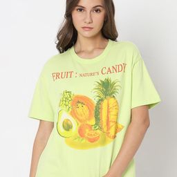 Vero Moda Graphic Printed Round Neck Short Sleeves Cotton Regular T-shirt-image-68