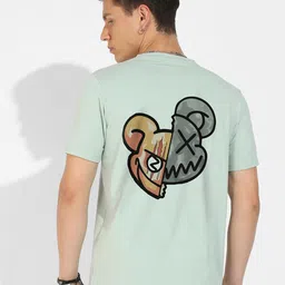 Campus Sutra Green Graphic Printed Cotton T-shirt-image-84