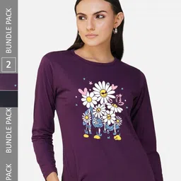 CHOZI Pack Of 2 Graphic Printed Cotton T-shirt-picture-41