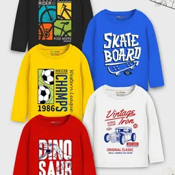 YK X Trampoline Boys Typography 5 Printed Applique T-shirt-image-97