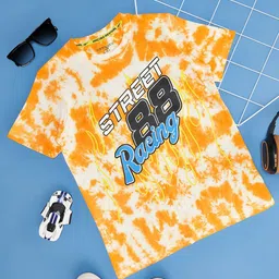 Pantaloons Junior Boys Tie and Dye Printed Round Neck Cotton Casual T-shirt-picture-39