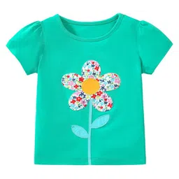 StyleCast Girls Green Floral Applique Cotton T-shirt-image-50