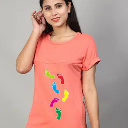 SillyBoom Graphic Printed Short Sleeves Maternity T-shirt-image-34