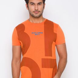 Being Human Men Orange Printed T-shirt-image-68
