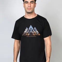 FFLIRTYGO Men Black Typography Printed T-shirt-image-3