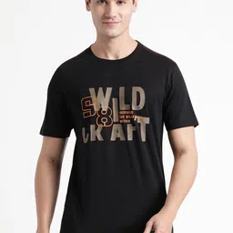 Wildcraft Typography Printed Rapid-Dry Pure Cotton T-shirt-image-43