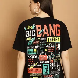 Fabflee Oversized Typography Printed Drop Shoulder Sleeves Cotton Casual T-shirt-image-6