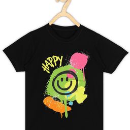 BAESD Boys HAPPY Emoji Printed Cotton T-shirt-image-85