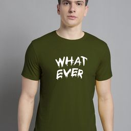 FBAR Typography Printed Round Neck Cotton Casual T-shirt-image-100
