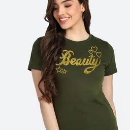 shashvi Women Green Typography Printed T-shirt-picture-32
