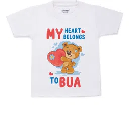 KNITROOT Kids White & Red Typography Printed Cotton T-shirt-4