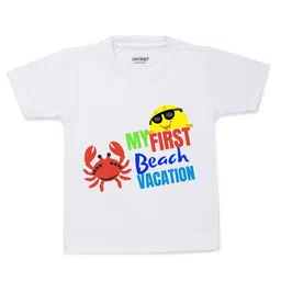 KNITROOT Kids White Typography Printed T-shirt-picture-4