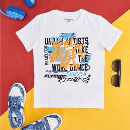 Pantaloons Junior Boys Typography Printed Round Neck Cotton T-shirt-image-27