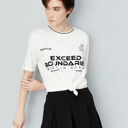 max Women Typography Printed Round Neck Oversized Cotton T-shirt-image-45