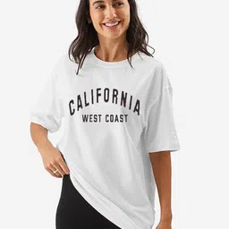 TRENDY RABBIT Women Typography Printed Applique T-shirt-image-69