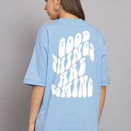 Imsa Moda Typography Printed Round Neck Cotton Oversized T-shirt-image-92