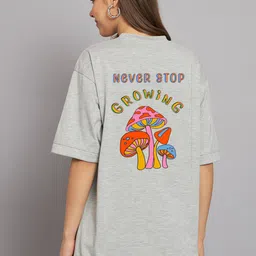 Imsa Moda Typography Printed Drop Shoulder Sleeves Oversized Cotton T-shirt-image-29