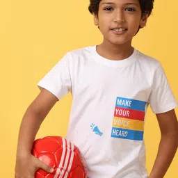 V-Mart Boys Typography Printed Round Neck Cotton T-shirt-picture-34