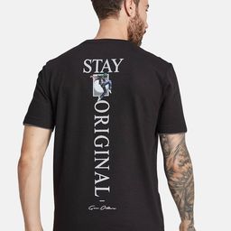 Octave Round Neck Short Sleeves Typography Printed Regular Fit Cotton T-shirt-picture-43