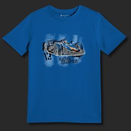 Huetrap Boys Racing Champion Graphic Printed Short Sleeves Pure Cotton T-shirt-image-44