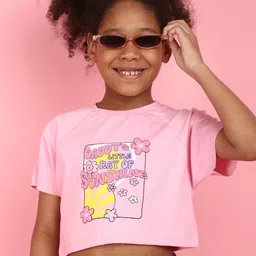 V-Mart Girls Typography Printed Crop T-shirt-image-57