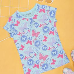 Pantaloons Junior Girl Conversational Printed Pure Cotton Round Neck T-shirt-33