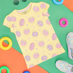 Pantaloons Junior Girls Conversational Printed Cotton Casual T-shirt-image-57
