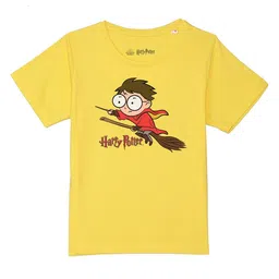 Harry Potter by Wear Your Mind Boys Yellow & Red Harry Potter Printed Pure Cotton T-shirt-image-60