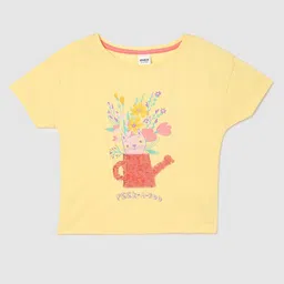 max Girls Floral Printed Embellished Pure Cotton T-shirt-image-73
