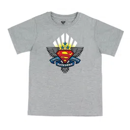 DC by Wear Your Mind Boys Grey Superman Printed Pure Cotton T-shirt-image-33