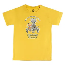 Tom & Jerry by Wear Your Mind Boys Yellow High Neck Indigo T-shirt-image-63