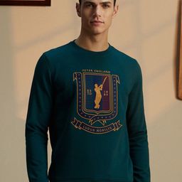 Peter England Casuals Graphic Embroidered Long Sleeves Pullover Sweatshirt-image-44