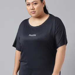 MKH Plus Size Typography Printed Drop-Shoulder Sleeves Dri-FIT Relaxed Fit Sports T-shirt-image-94