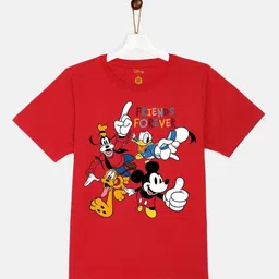 YK Disney Boys Red Mickey & Friends Printed T-shirt-picture-57