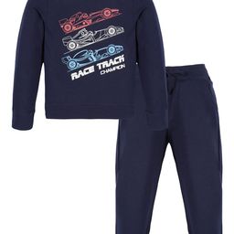 PLUM TREE Boys Printed Pure Cotton T-shirt With Joggers-image-65