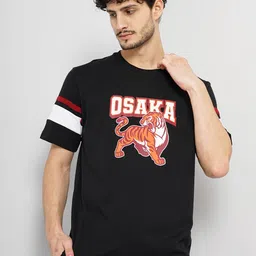Celio Graphic Printed Cotton Casual T-shirt-image-16