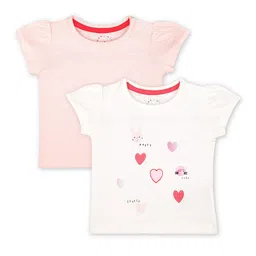 mothercare Pack Of 2 Kids Printed Embroidered Pure Cotton T-shirt-43