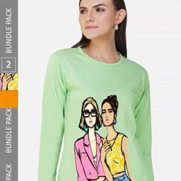 CHOZI Pack Of 2 Graphic Printed Cotton T-shirt-picture-38