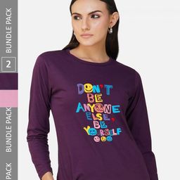 CHOZI Pack Of 2 Printed Round Neck Cotton T-shirt-picture-49