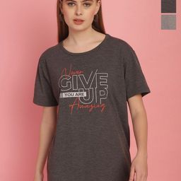 VIMAL JONNEY Women Typography 3 Printed T-shirt-image-39