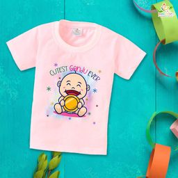 Babywish Kids Humour and Comic Printed Round Neck Cotton T-shirt-image-95
