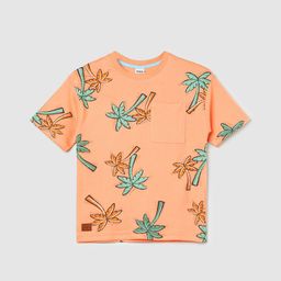 max Boys Floral Printed Round Neck Pure Cotton T-shirt-image-32