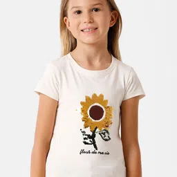 KATE & OSCAR Girls White Printed T-shirt-image-19