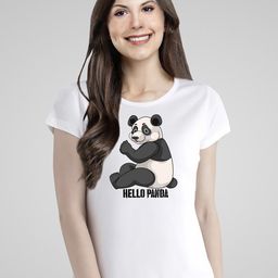 Pootlu Panda Printed Round Neck Pure Cotton T-shirt-image-21