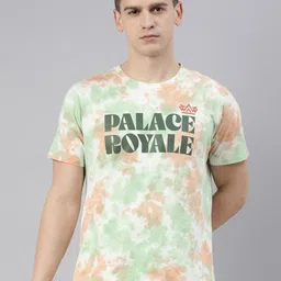 Joven Men Green & Brown Tie & Dye T-shirt-image-18