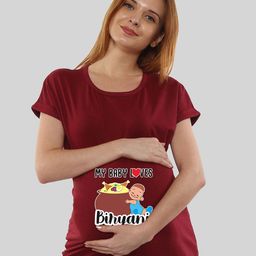SillyBoom Graphic Printed Extended Sleeves Cotton Maternity T-shirt-image-87