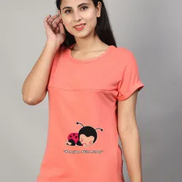 SillyBoom Graphic Printed Short Sleeves Maternity T-shirt-image-73