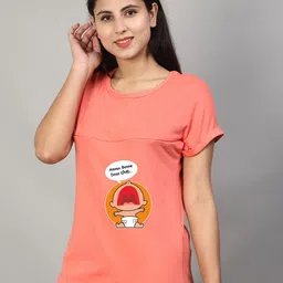 SillyBoom Graphic Printed Short Sleeves Maternity T-shirt-image-80