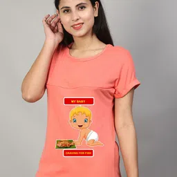 SillyBoom Graphic Printed Short Sleeves Maternity T-shirt-image-66