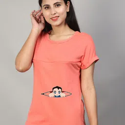 SillyBoom Graphic Printed Short Sleeves Maternity T-shirt-image-75